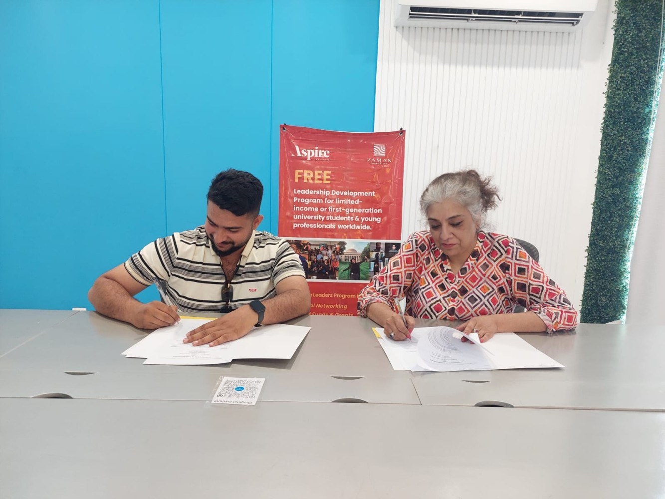 Signing MOU on the behalf of Yasmeen Foundation
