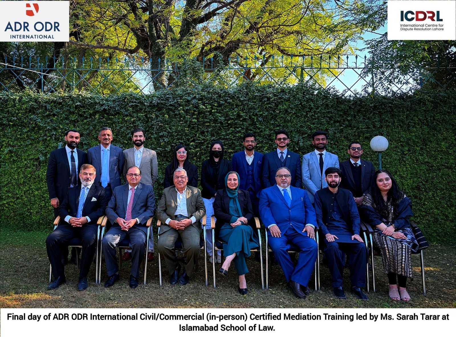 Zill E Rukh Mushtaq completing civil and commercial mediation training
